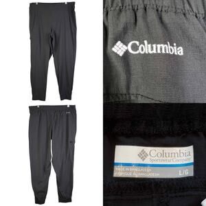 Columbia Pants Black Cargo Jogger Hiking Womens Size Large L Black Drawstring